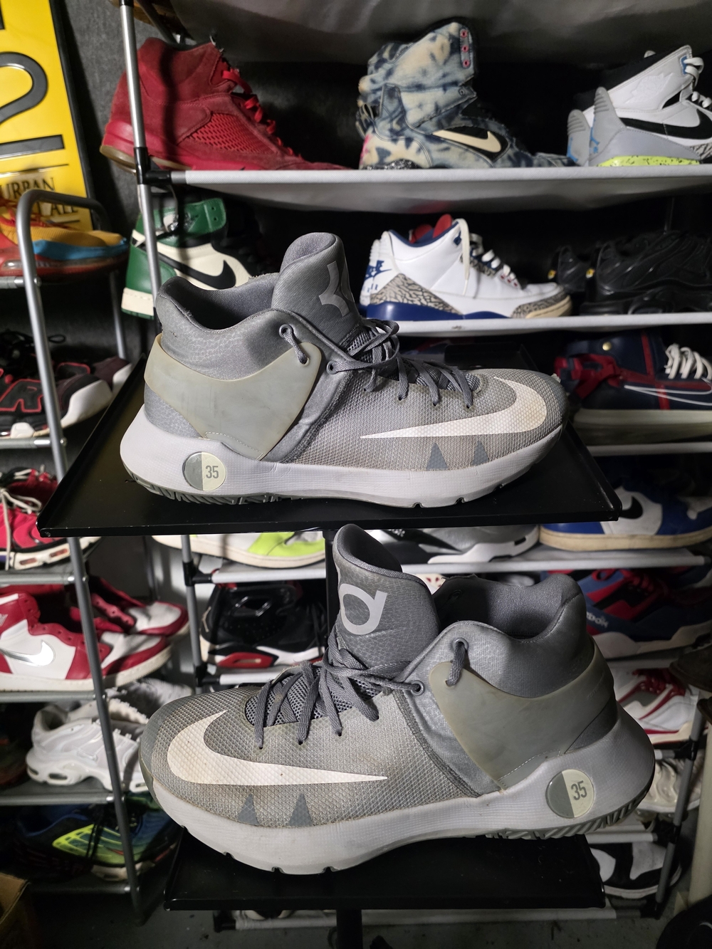 🔥 Nike Gray KD High-Top Basketball Shoes Men Size 13 Hot!